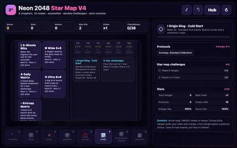 Neon 2048: Matrix Expedition